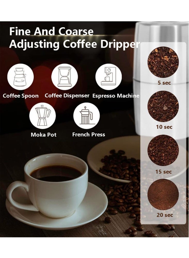ET-LIFE 200W 60g Coffee Grinder, Stainless Steel, for Finer and Controlled Output, Makes Food Preparation Quick and Easy CG-0523 Silver - Image 3